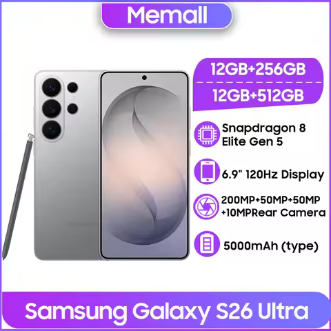 Samsung Galaxy S26 Ultra 5G Cellphone 256GB 512GB Snapdragon 8 Elite Gen5 6.9" LTPO AMOLED 2X Displa