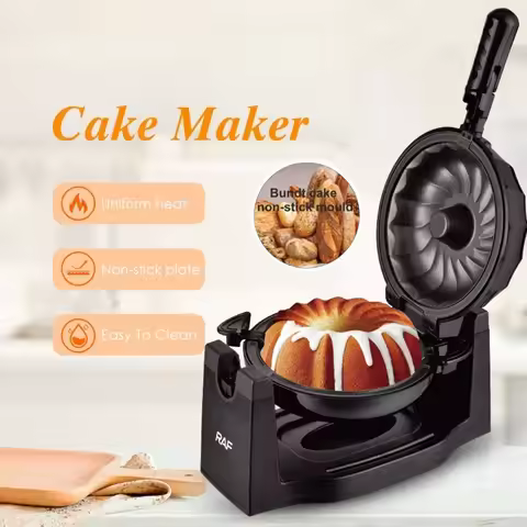 Flip Cake Maker Bread Makers Home Breakfast Toaster Rotary Sandwich Light Food Maker Breakfast Machi