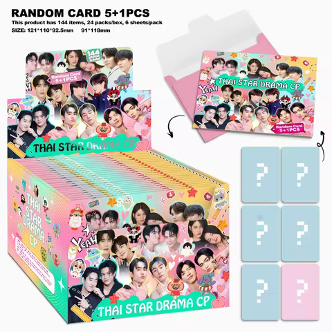 6 Pcs/Pack Thai Star Drama CP Laser Lomo Card - AouBoom, SkyNani, WilliamEst Holographic Photo Cards