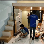 mezzanine bed lemari dipan tingkat rangka kombinasi besi hollow