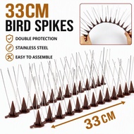 33cm Bird Spikes Stainless Steel Anti-Bird Double Protection Repellent Spikes Easy To Assemble Fence