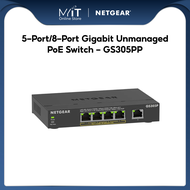 NETGEAR 5-Port/8-Port Gigabit Unmanaged PoE Switch - GS305PP