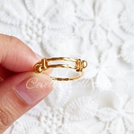 1 Gram Light Gold Carved Split Ring