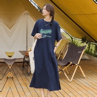 Straight Long Dress Short Sleeves Snapple Screen Print No Side Pockets