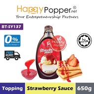 HAPPYPOPPER Sauce Strawberry 650g Sos Pekat Strawberi 650 g Dessert Drizzle Bakery Filling Topping M