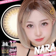 คอนแทคเลนส์🌈Nara🌈 Brown / Gray (Wink) ขนาดบิ๊กอาย💖ขายดี🍭
