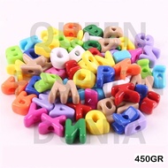 Large 3D Letter Mote Beads Alphabet Letters 450gr