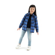 GANTUNGAN KEMEJA Linkawe Original Children's Flannel Shirt free sticker & key chain age 2 3 4 5 6 7 