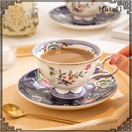 [Hatel] Teacup with Saucer, 180 Ml, Unique Latte Cup Set, Coffee Cup for Coffee, Cafe,