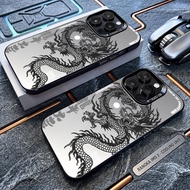 HP IMD Black Softcase Minimalist Dragon Motif Premium Protector Compatiblehp For Iph 17 16 15 14Plus