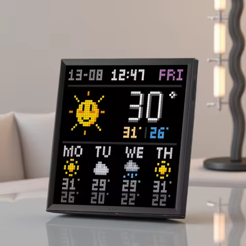 Divoom Pixoo 64 Digital Photo Frame with 64*64 Pixel Art LED Picture Electronic Display Board,Neon L