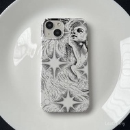 Sarung telefon untuk iPhone garis retro bintang iPhone hone13 sarung telefon bimbit 12 lucu 14/11 an