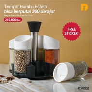 Magna Spice Rack Set Of 7 Pcs Transparent Clear Aesthetic Glass Spice Rack