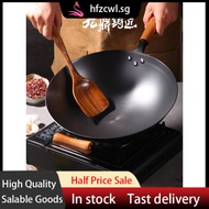 [in stock] Jiuding Cast Iron Wok Non-Coated Non-Stick Gas Stove Special Round Bottom Traditional Hou