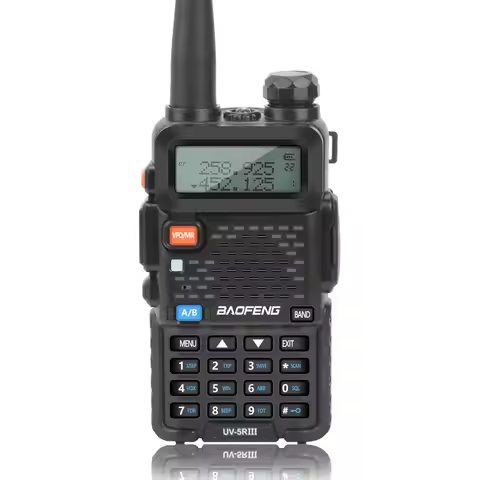 Baofeng UV-5RIII Tri-Band Walkie Talkie 136-174MHz 200-260MHz 400-520MHz VOX FM 5W 128Ch with Flashl
