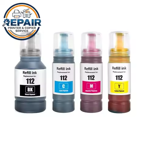 112 C13T06C14A T06C Premium Color Compatible Water Based Bottle Refill Pigment Ink for Epson Ecotank