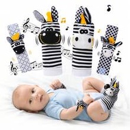 0-6 Months Baby Rattle Toy, High Contrast Newborn Toy, Black And White Baby Toy, Baby Rattle Socks W