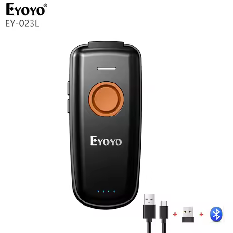 EYOYO EY-023L Mini 1D Wireless Barcode Scanner Portable 3-in-1 Bluetooth & 2.4G & USB Wired QR 1D Ba