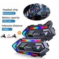 Y20 MAX Motorcycle Helmet Intercom V5.3 Hands Free Call Kit 1000mAh For 2 Rider Intercomunicador Mot
