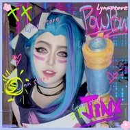 IN STOCK JINX Arcane Cosplay Purple Hat Wig Set Arcane JINX Fishbones Hood Anime Party Role Play Sui