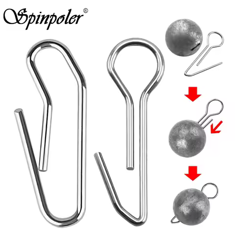 Spinpoler Detachable Stainless Steel Cheburashka Sinker Snap Sinker Central Pin Wire Needle For Soft