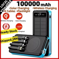 Powerbank 100000 mAh Powerbank with four cables can be quickly filled with LED Outdoor Portable Flas