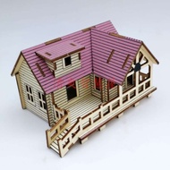 3D wooden assembly toy Villa I Laser Wooden House Model LC-GPH021