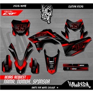 DECAL CRF 150 L SUPERMOTO FULL BODY HITAM SUPER GLOSSY DOFF DESAIN KEREN KLX DTRACKER WR BY HALUXCY