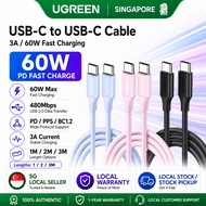 UGREEN USB C to USB C Charger Cable, 60W PD Fast Charging Cord, 3A Type C Cable Compatible with iPho