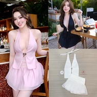 JM001 Jasmine Brand Set Tie-Back Shirt + Short Skirt [2PM]