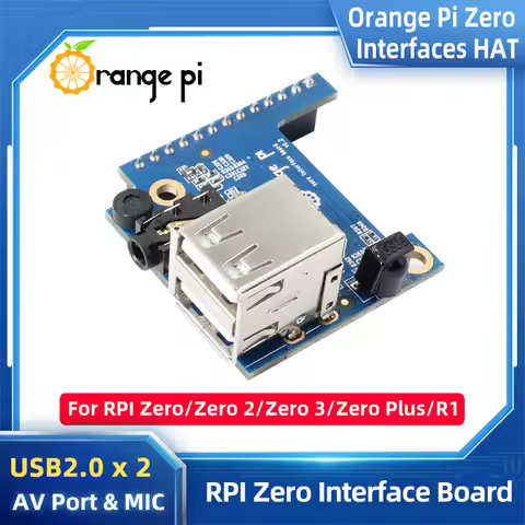 Orange Pi Zero Expansion Board USB 2.0 x 2 Audio Video Mic IR Receiver OPi Interface HAT Development