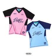 DADDY | Jersey Daddy's Girl Sports Shirt V-Neck Sporty Screen Print Pink Blue