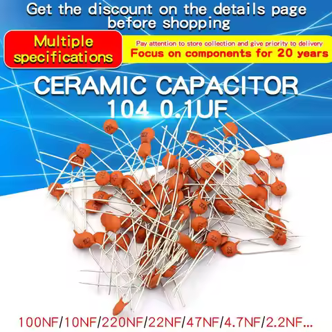 100pcs Ceramic Capacitor 104 0.1uF 100PF 50V 30PF 103 0.01UF 22P 102 20PF 50V