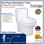 Docasa 1 Piece Water Closet WC S-TRAP 250mm 300mm With PP Soft Close Seat Cover Tandas Duduk