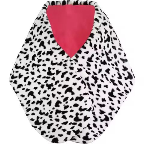 Cruella Deville Costume Women Faux Stole for Cosplay Halloween Black and White Scarf Accessories Hij