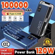 🔥SG Stock🔥 CCC 100% Origina 120W 100000mAh Powerbank Fast Charging With 4 Cables Portable Charger Po