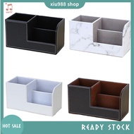 (xiu988) Leather Desk Organizer,Office Supplies Holder Desktop Stationery Storage Box for Business C