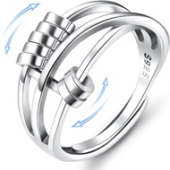 Anxiety Ring for Women Men Fidget Peace Rings for Anxiety Stress Reliever Spinner Ring Retro Adjusta