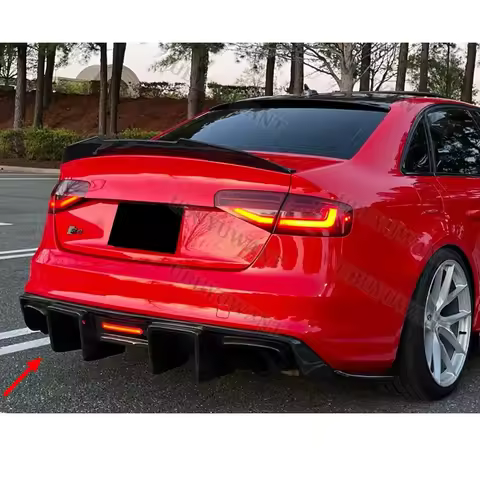 For Audi A4 S4 B8 B8.5 Sedan 4 Pintu 2008-2016 Rear Diffuser Lip Spoiler Bumper Lower Lip Guard Body