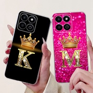 Honor X7c Case ALT-LX2 Clear Aesthetic A-Z Letter Soft TPU Back Cover Honor X7c Phone Case