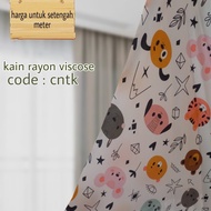 kain rayon viscose motif animal