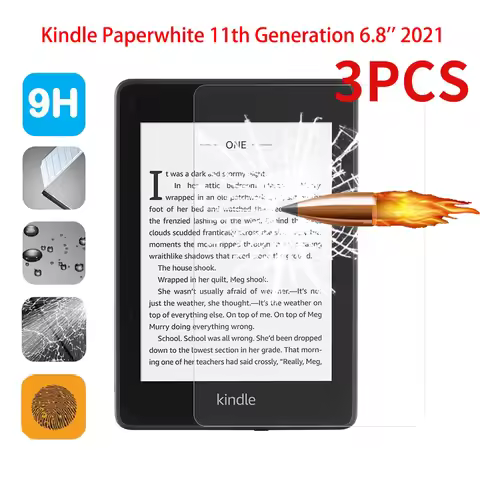 3PCS Tempered Glass For Kindle Paperwhite 11th Generation 6.8 inch Screen Protector Protective Film 