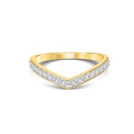 La Joya 1/4-1/2 CT. TW. V-Shaped Womens Lab Grown Diamond Band Rings in 10K Solid Gold | Certified G