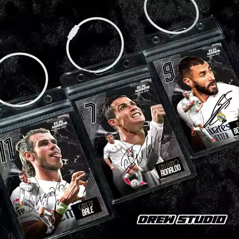 Fan DIY Real Madrid BBC Cristiano Ronaldo Benzema Bale Galacticos Football Card Decoration Fan Colle