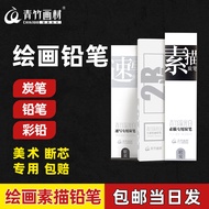 Green Bamboo Streamer White Sketch Pencil 2B4B14B Charcoal Set Beginner Painting HB6b8b10b12b Pencil