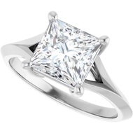 3.5 CT Princess Cut Lab Grown Diamond Ring | EF Color, VVS1-2 Clarity, 18K Solid White Gold | IGI Ce
