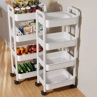 Trolley Cart Shelf 3/4/5 Tier Moving Rack Kitchen Storage Shelf Multifunction Trolley Organizer Cart