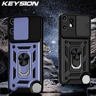 KEYSION Shockproof Case for Nothing CMF Phone 2 Pro Slide Camera Protection Metal Ring Stand Phone C