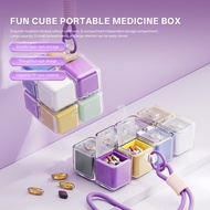 Portable Cube Storage Box 8 Compartments Travel Organizer 魔方分格收纳盒
