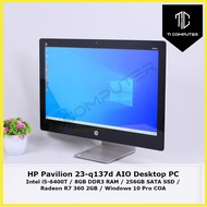 HP Pavilion 23-q137d AIO Intel Core i5-6400T 8GB DDR3 RAM 256GB SSD Radeon R7 360 2GB Refurbished De